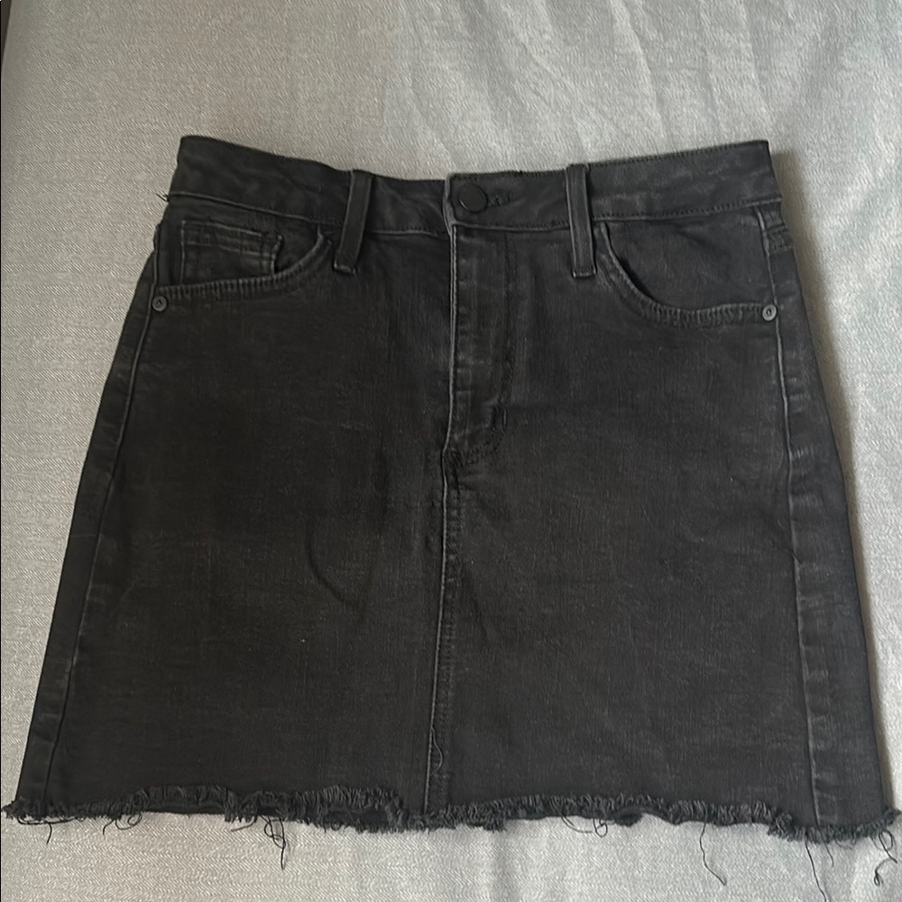 Classic Black Denim Skirt